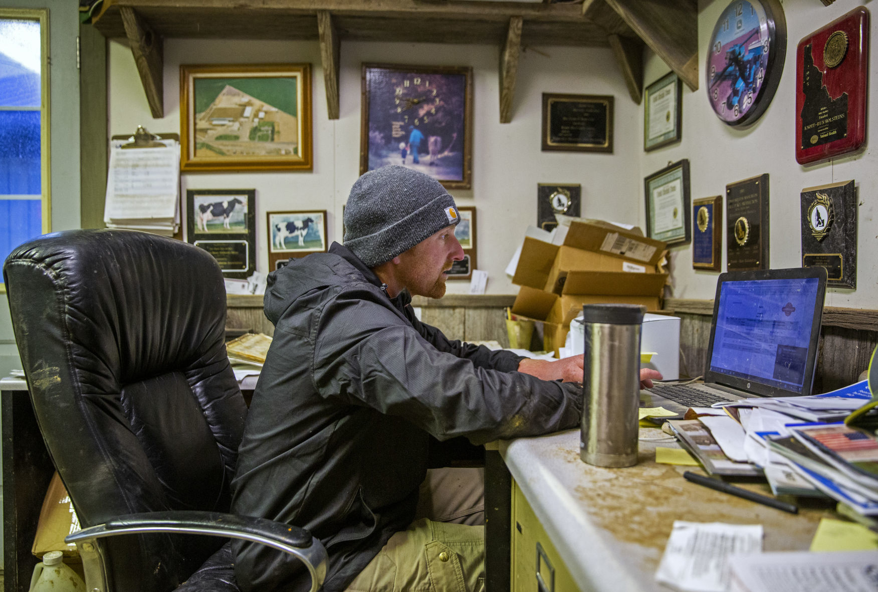 Michael Brubaker cares for his cows